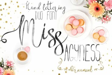 Miss Agyness-DUO font+Ornament