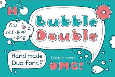 Bubble Double Duo font. Comic