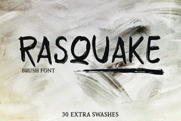 RASQUAKE brush font + EXTRA swashes