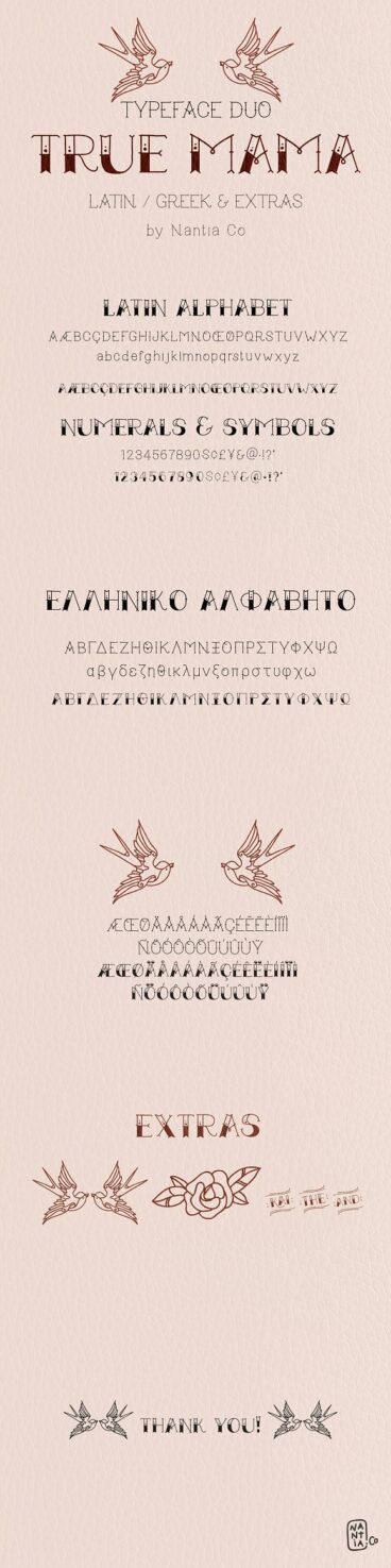 True Mama Typeface Duo Script Font