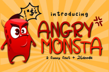 Angry Monsta - A Funny Font with doodles