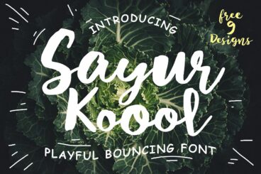 Sayur Koool and Bonus 9 Editable Designs Script Font