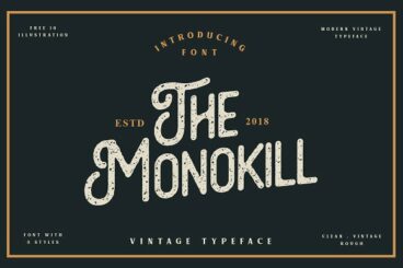 The Monokill - 3 Font With Extras