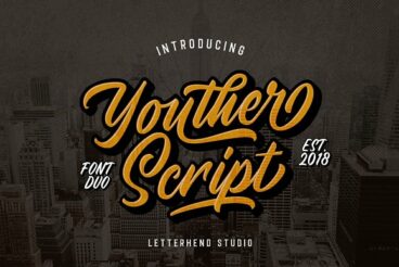 Youther Brush - Layered Font Duo