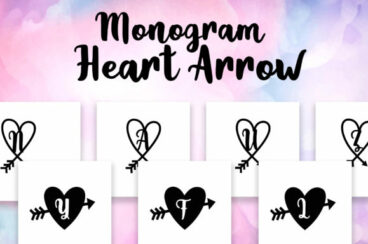 Monogram Heart Arrow Font