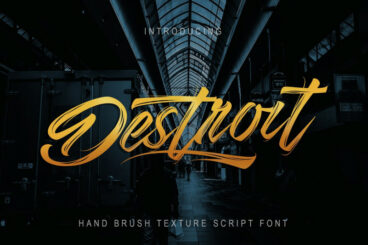 Destroit | Hand Brush Texture Font