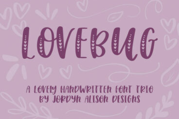 Lovebug Hearts Font Trio