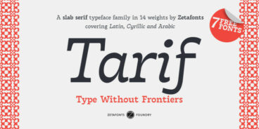 Tarif Font Family