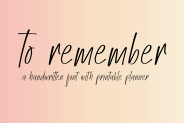 To Remember Font
