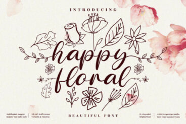 Happy Floral Font