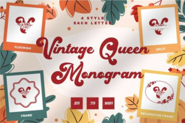 Vintage Queen Monogram Font