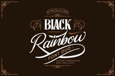 Black Rainbow | Font Duo Vintage Serif and Script
