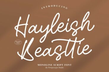 Hayleish Beasttie – Monoline Script Font
