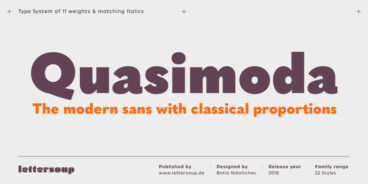 Quasimoda Font Family v3.0 (22 Fonts)
