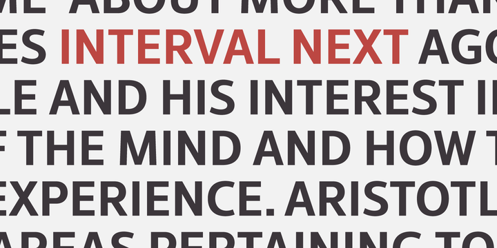 Interval Next Font family Interval Next Font family