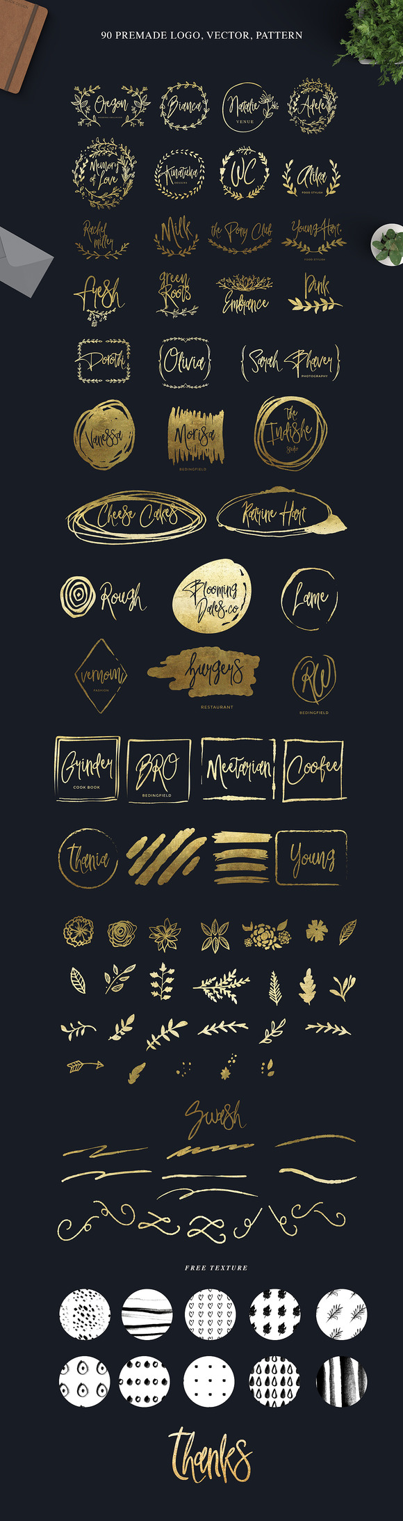 Glamour Fonts+90 logos+Pattern Glamour Fonts+90 logos+Pattern