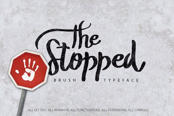 Free The Stopped Brush Typeface Script Fonts