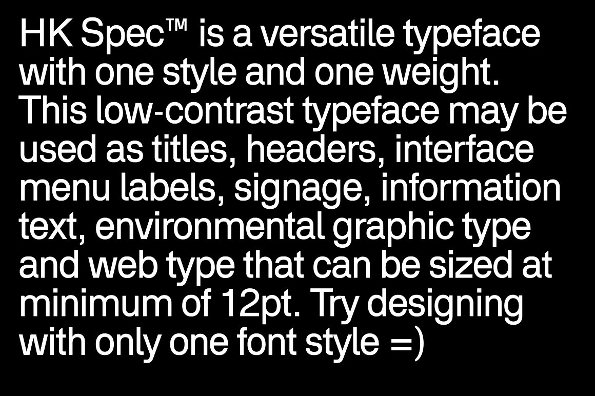 HK Spec™ Typeface HK Spec™ Typeface
