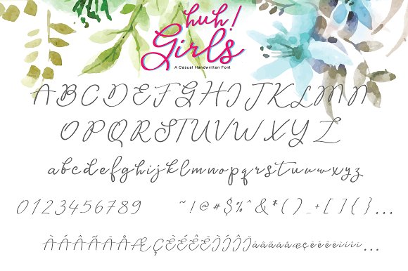 Huh! Girls Script Font Huh! Girls Script Font
