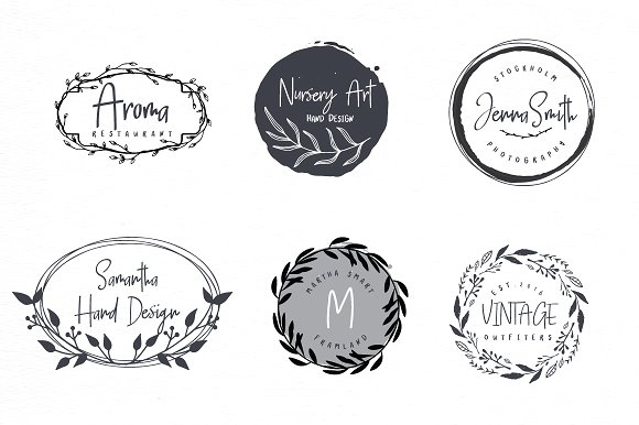 Jherry Jill | Font Duo + 6 Logos Jherry Jill | Font Duo + 6 Logos