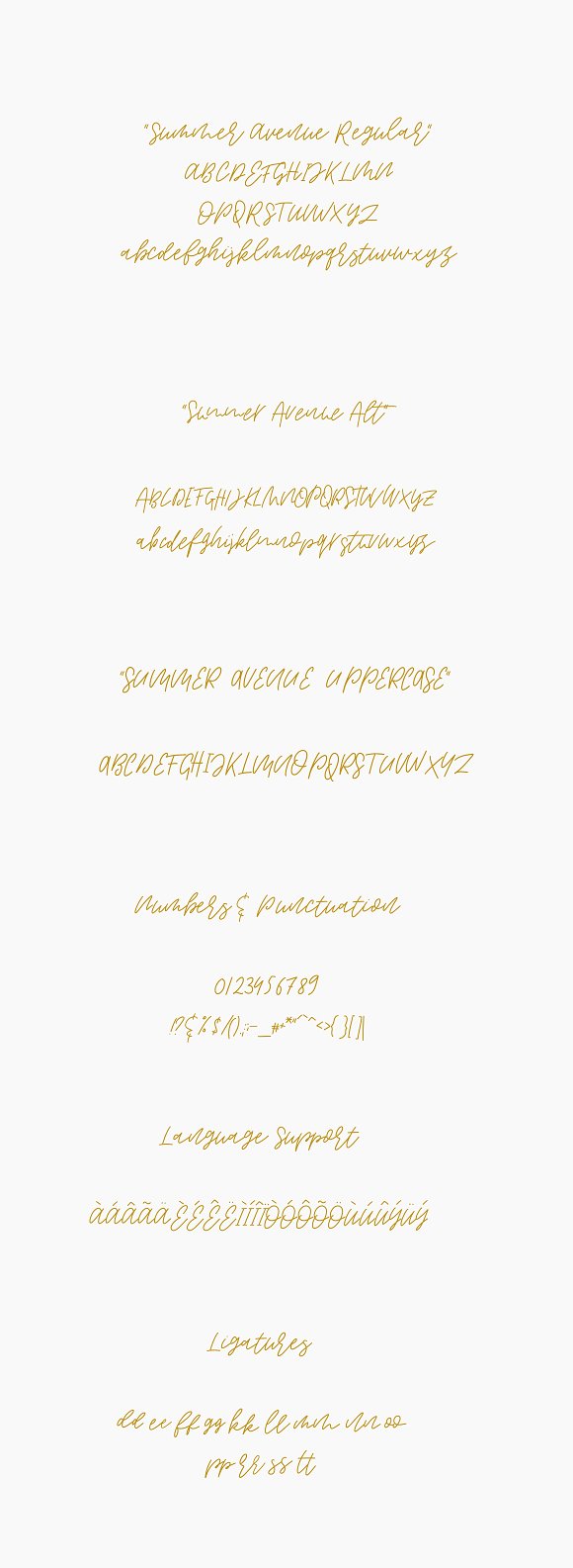 Summer Avenue Font Set