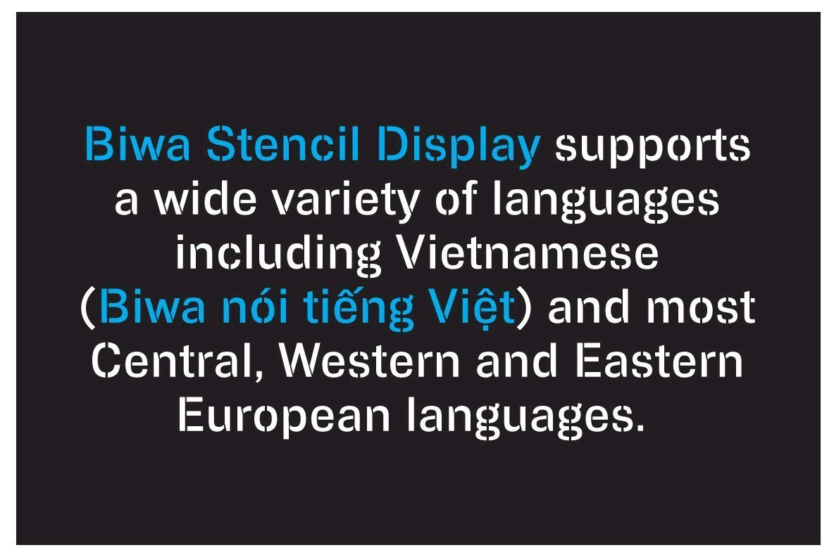 Biwa Stencil Display Font Family