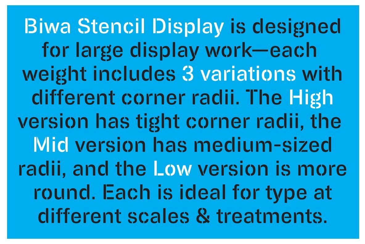 Biwa Stencil Display Font Family