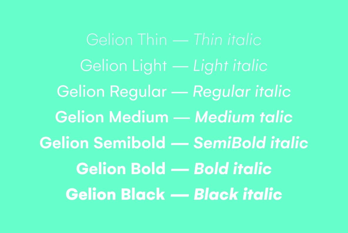 Gelion Font Family