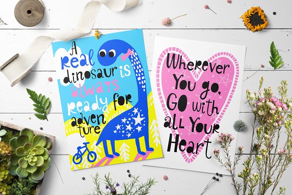 Prancing typeface with posters - Free Font