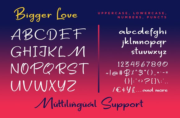 Bigger Love - Clean Handwriting Font