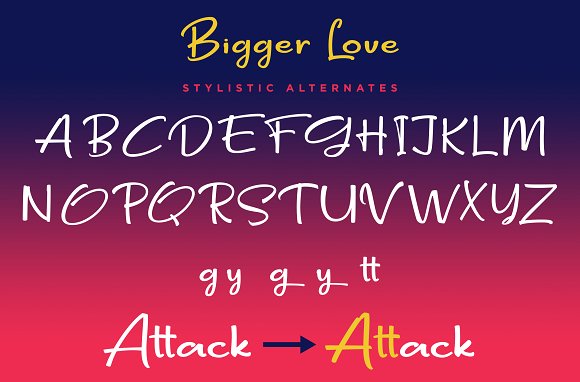 Bigger Love - Clean Handwriting Font