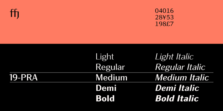 19-PRA Font Family