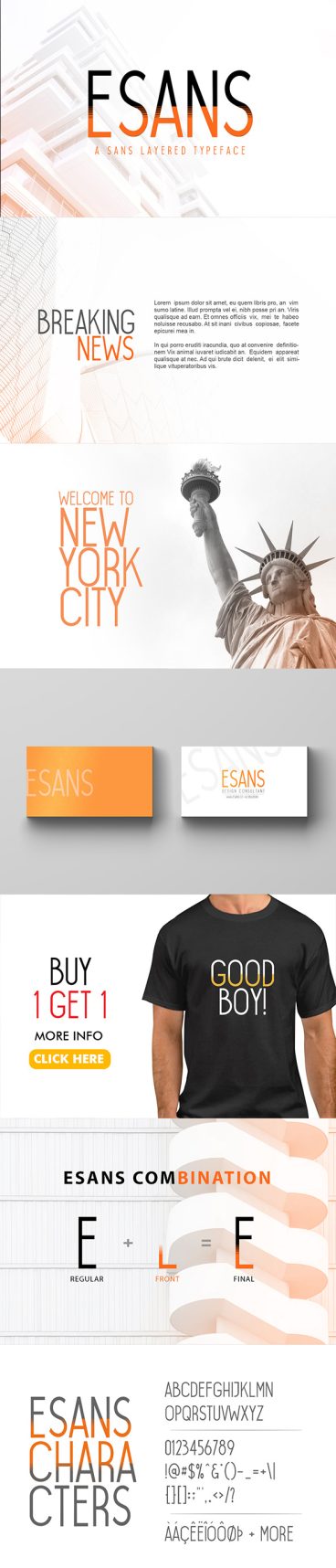 Esans Layered Typeface