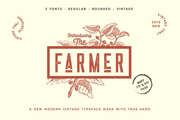 CM - The Farmer Font - Condensed Typeface