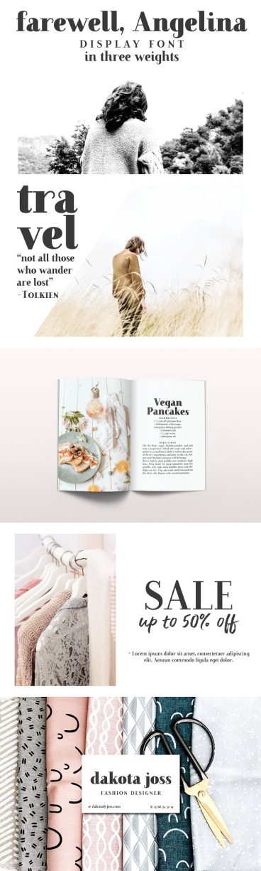 Farewell Angelina Display Font