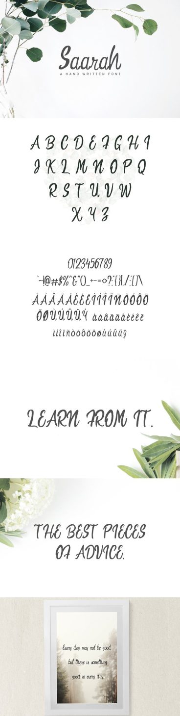 Saarah Fresh Handmade Font