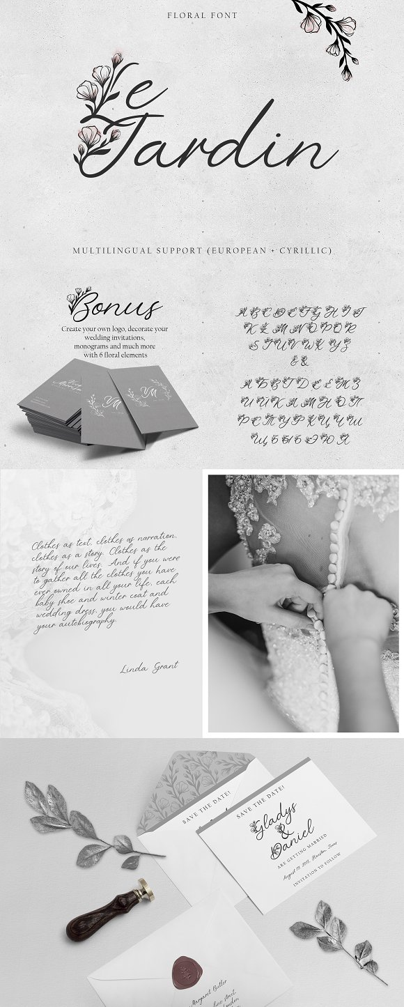 'Le Jardin' Floral Font