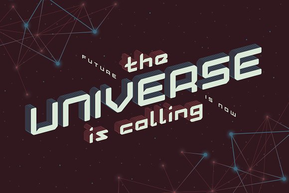 Lost in space. Futuristic typeface