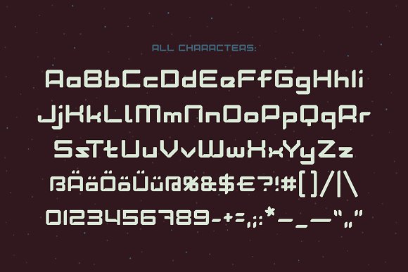 Lost in space. Futuristic typeface