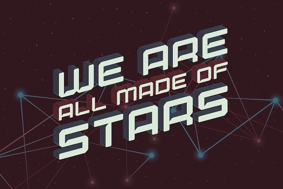 Lost in space. Futuristic typeface