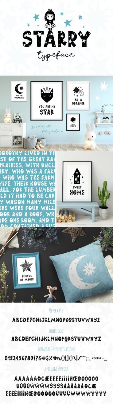 Starry Typeface - Font with Clipart!