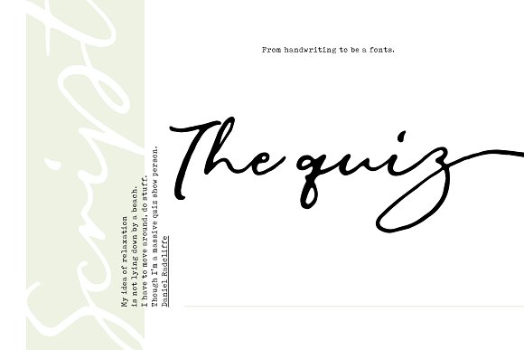 The Quiz Script Font