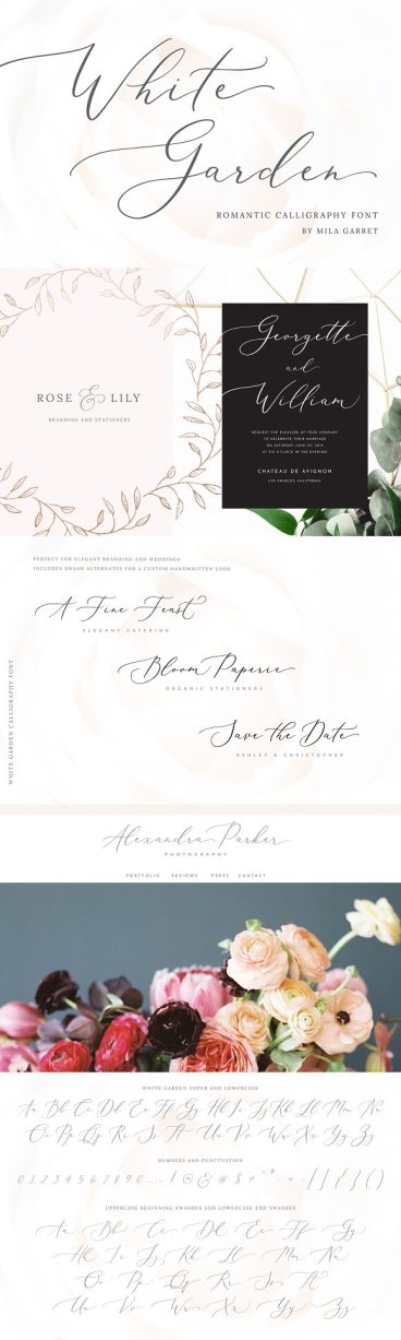 White Garden Calligraphy Logo Font
