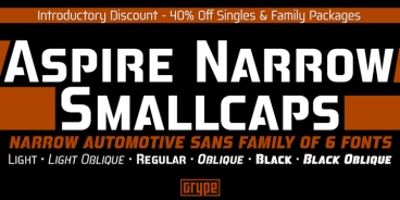 Aspire Narrow Small Caps Font Family