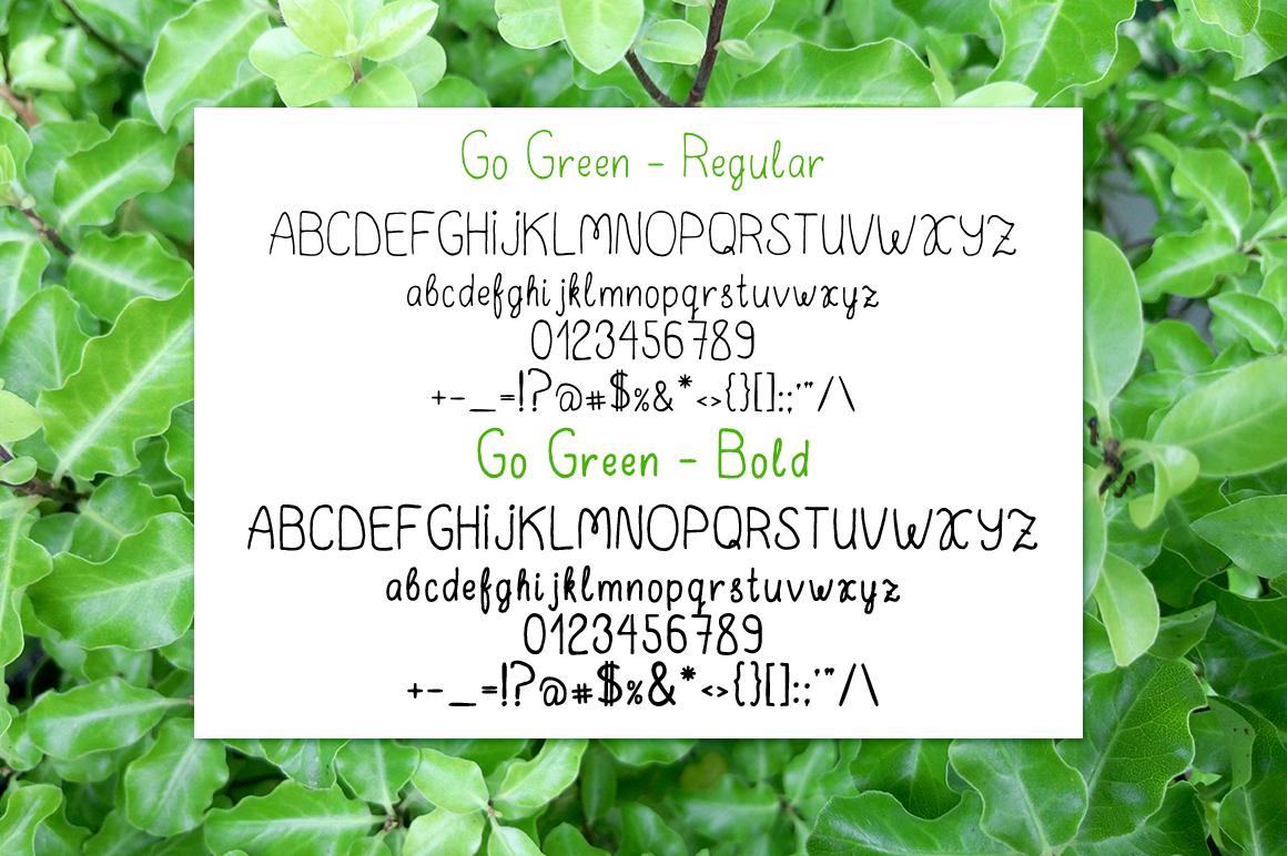 Go Green - handdrawn font Regular Font