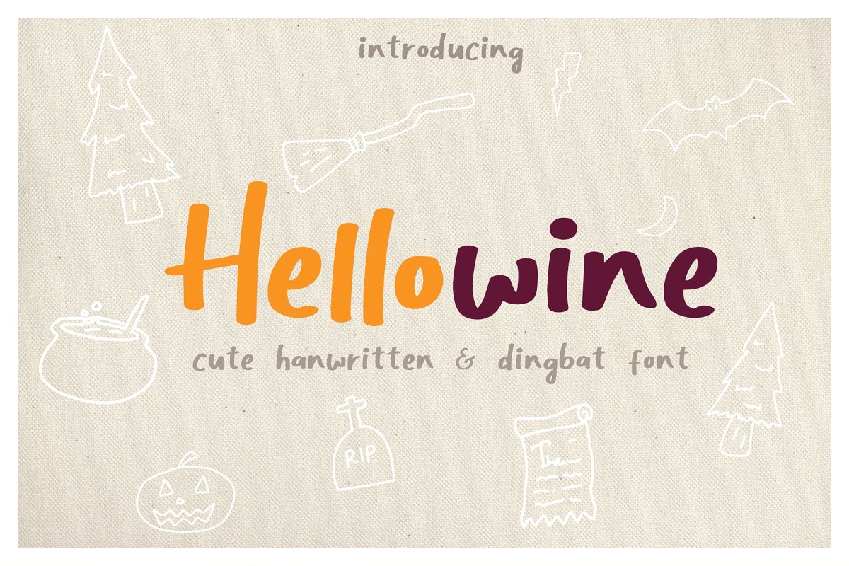Hellowine - Cute Handwritten Font Hellowine - Cute Handwritten Font