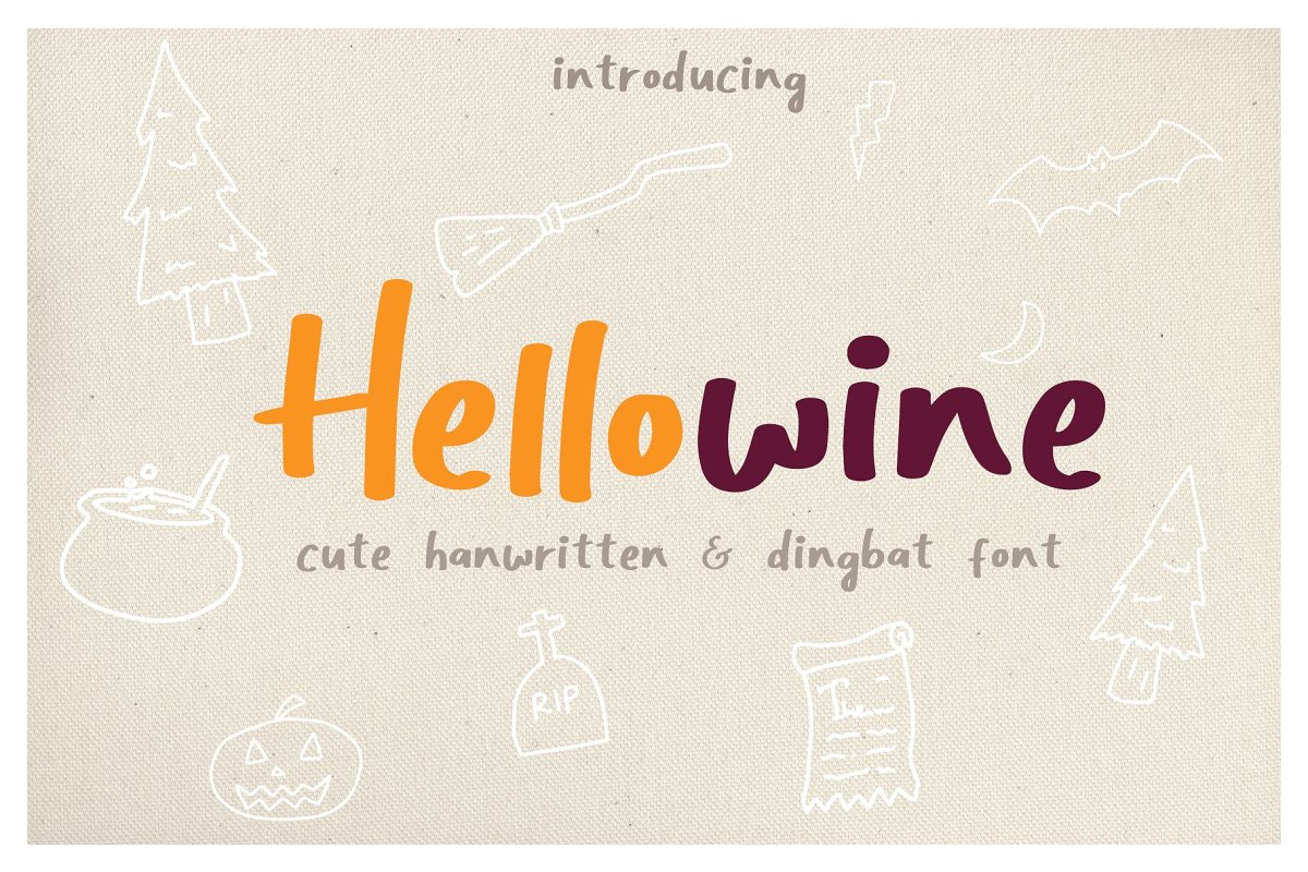 Hellowine - Cute Handwritten Font Hellowine - Cute Handwritten Font