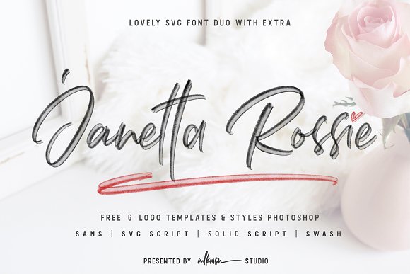 Janetta Rossie | SVG +font duo extra Janetta Rossie | SVG +font duo extra