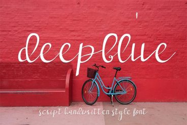 deep blue script handwritten Font