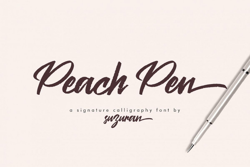 Peach Pen Script Font